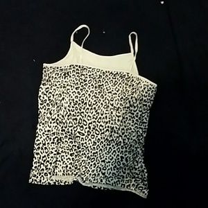 Neon yellow tank top with black cheetah print